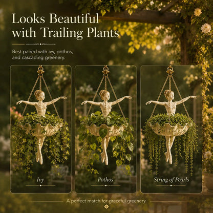 🎁🎉Only $29.99 This Week🎉💃 Ballet Dancer Hanging Planter– 🌿Elegant Garden Decor for Porch & Patio