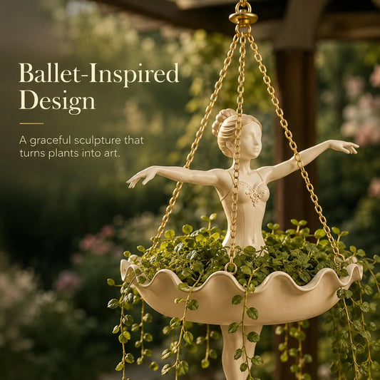 🎁🎉Only $29.99 This Week🎉💃 Ballet Dancer Hanging Planter– 🌿Elegant Garden Decor for Porch & Patio
