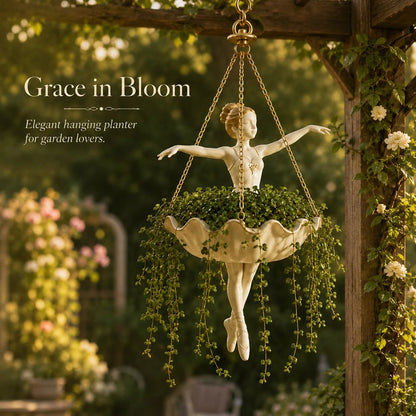 🎁🎉Only $29.99 This Week🎉💃 Ballet Dancer Hanging Planter– 🌿Elegant Garden Decor for Porch & Patio